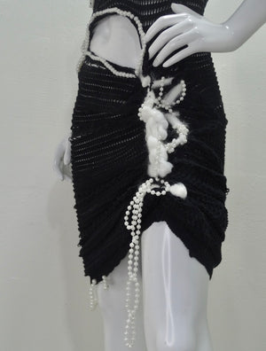 Elliana Capri Distressed Beaded Knit Dress