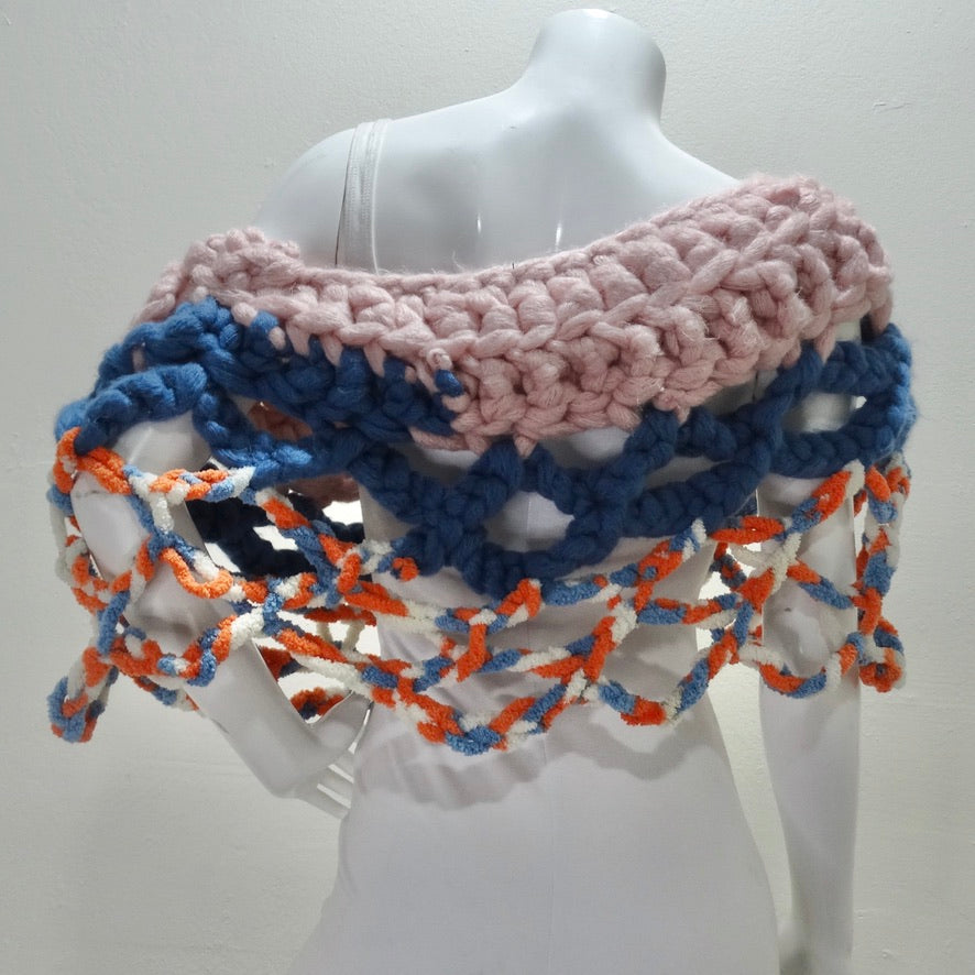 Artisan Made Crochet Shrug with Bow Motif