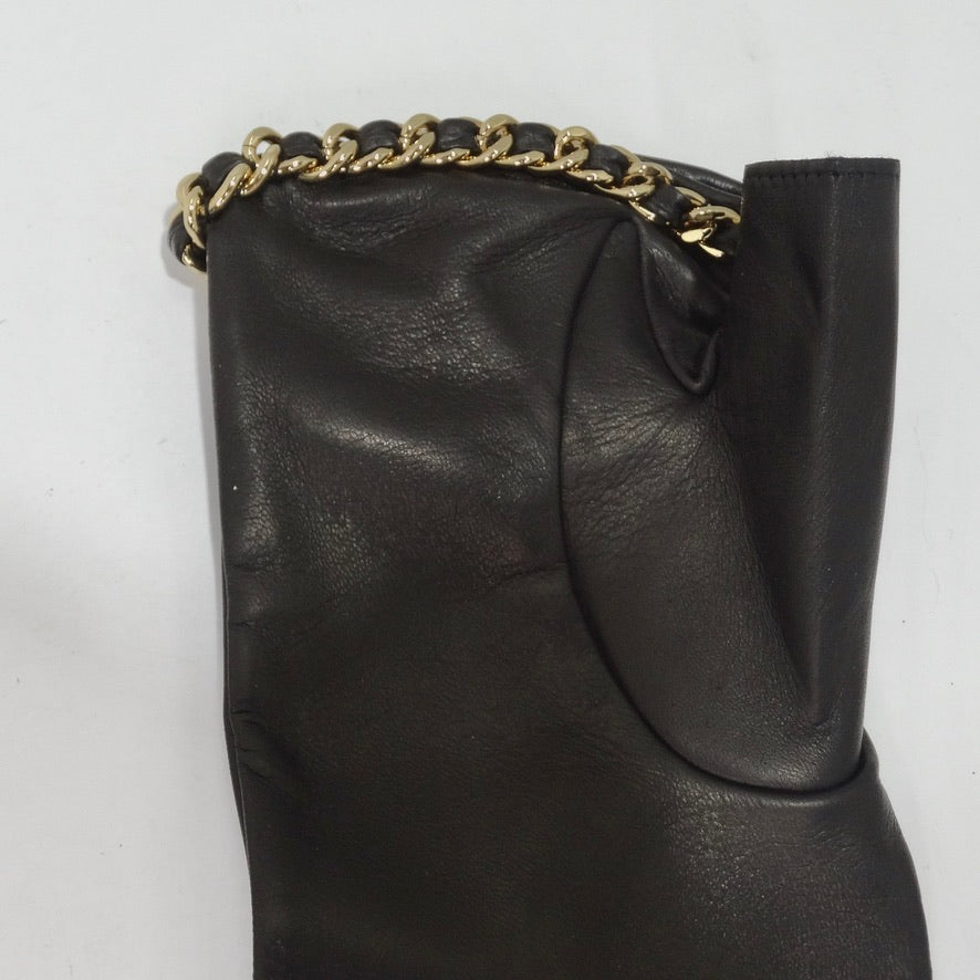 Chanel CC Zip Fingerless Gloves Tweed and Leather 7 - ShopStyle