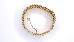 14k Yellow Gold 1950's Woven Chain Bracelet