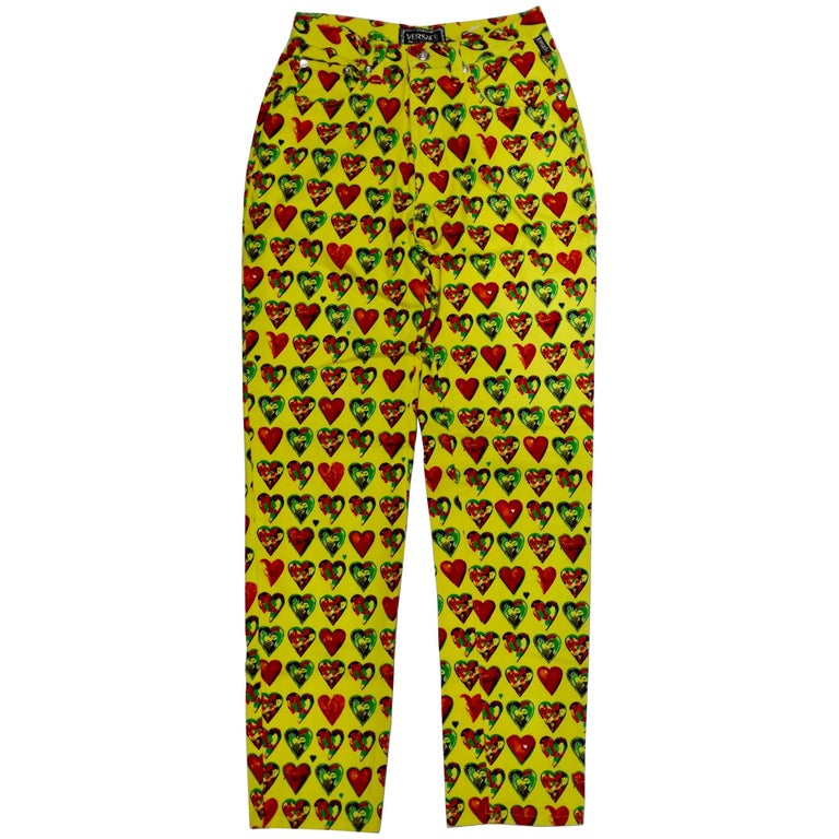 ◆THE MUSEUM VISITOR◆ HEART BLEACHED DENIM PANTS YELLOW 103 org.jpg