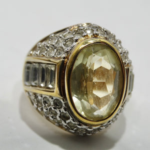 1970 18K Gold Plated Synthetic Citrine Ring