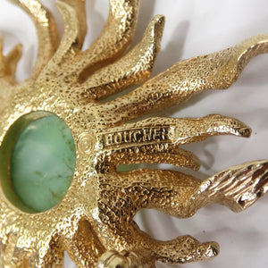 Rare Boucher Gold Anemone Flower Pin Brooch circa 1960s