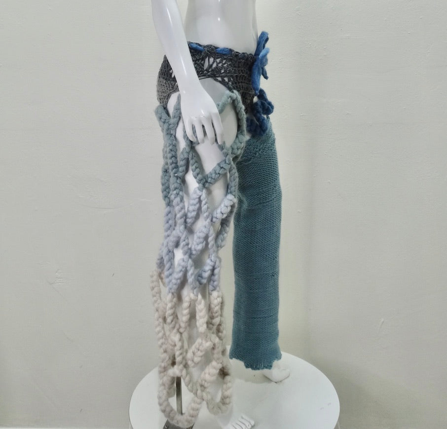 Elliana Capri Asymmetric Crochet Pants