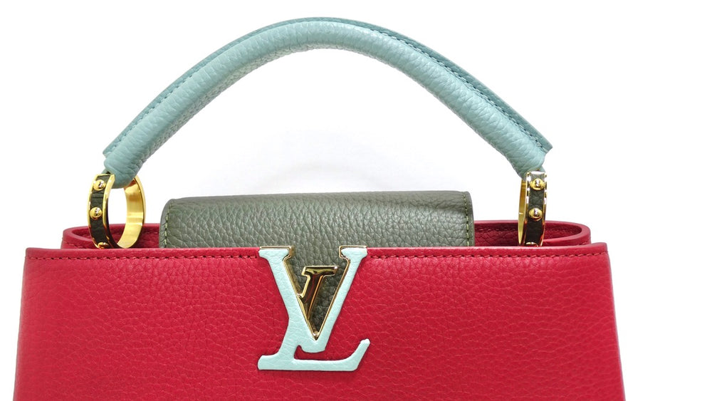 Louis Vuitton Taurillon Capucines BB Mint and Burgundy – Vintage