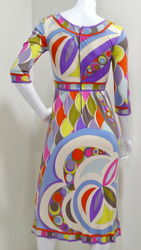 Pucci 1960's Empire-Waist Mod Silk Maxi Dress