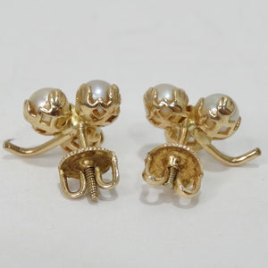 10K Gold Pearl Stud Earrings