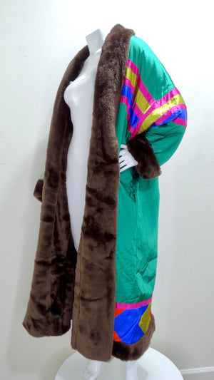 Ann Tjian for Kenar Reversible Color Block Oversized Coat
