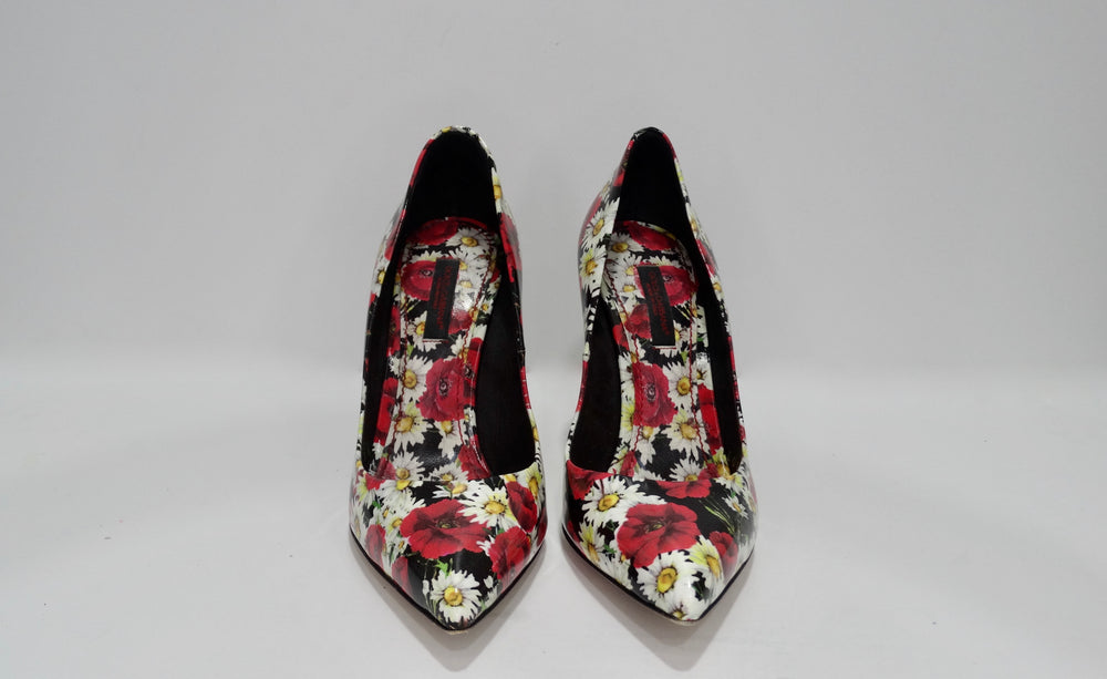 Dolce and Gabbana Kate Floral Leather Pumps