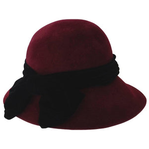 1960s Yves Saint Laurent Bordeaux Cloche Bow Hat