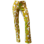 Versace Green and Gold Baroque Printed Pants