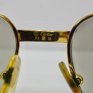 Cartier Wood Monceau Gold & Wood Sunglasses circa 1990