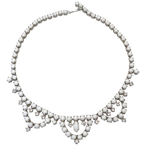 1960s White Rhinestone Choker Necklace
