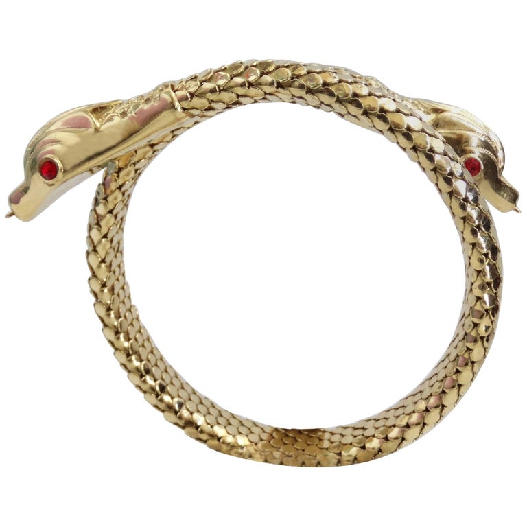 Vintage 18K Gold, Sapphire and Diamond Articulated Snake Bracelet – Alpha &  Omega Jewelry