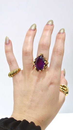 Purple Cocktail Ring, Purple Statement Ring, Crystal Cocktail Ring, Purple  Gold Purple Ring, Crystal Ring, Gift for Her, Gift for Christmas - Etsy
