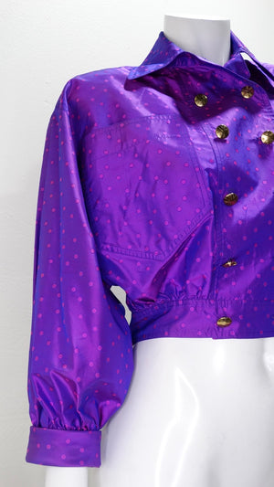 Karl Lagerfeld Polka Dot Cropped Jacket