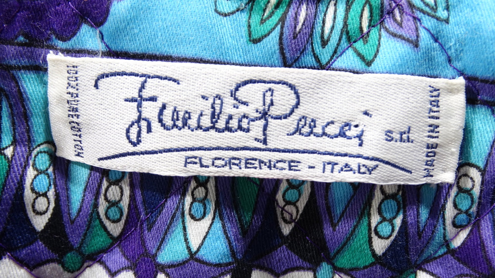 1960s Emilio Pucci Couture Plumage Print Rhinestone Palazzo Pant Dress -  MRS Couture