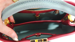 Louis Vuitton Taurillon Capucines BB Mint and Burgundy – Vintage by Misty