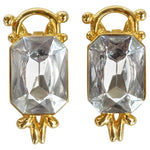 1980s Paolo Gucci Large Crystal Clip-on Earrings