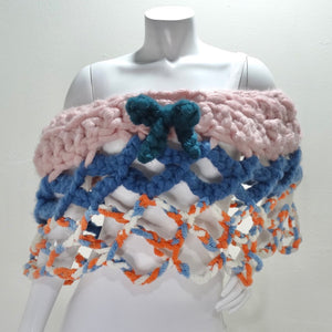 Artisan Made Crochet Shrug with Bow Motif