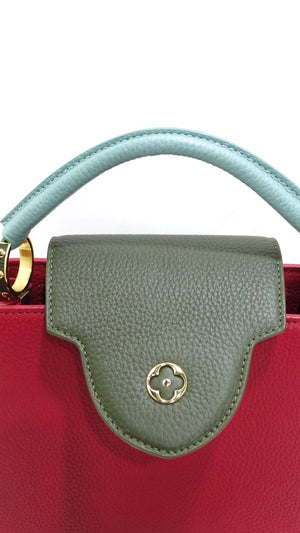 Louis Vuitton Taurillon Capucines BB Mint and Burgundy