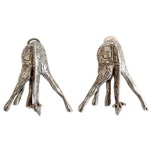 1980s Unsigned Bowing Giraffe Clip-On Earrings