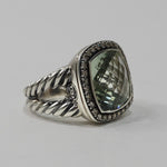 David Yurman Albion Ring with Prasiolite and Diamonds