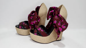 Gucci Carolina Embellished Espadrille Wedge Sandals in Metallic