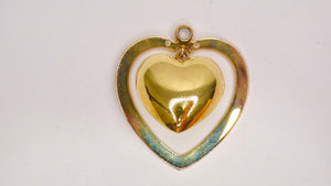 3D Large Heart Pendant 14k Gold