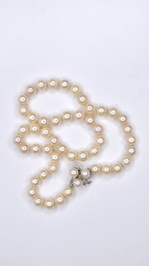 Freshwater Pearl and Diamond Necklace