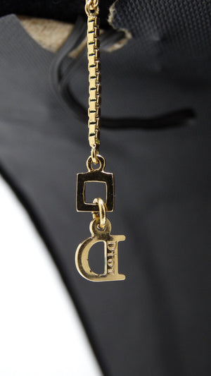 CHRISTIAN DIOR Dog Tag Charm Logo Necklace Galliano Era