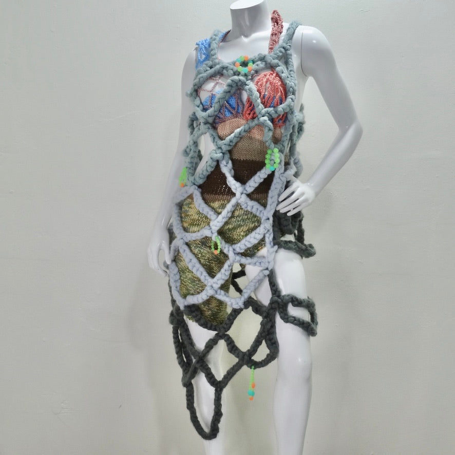 Elliana Capri Chunky Knit Beaded Dress