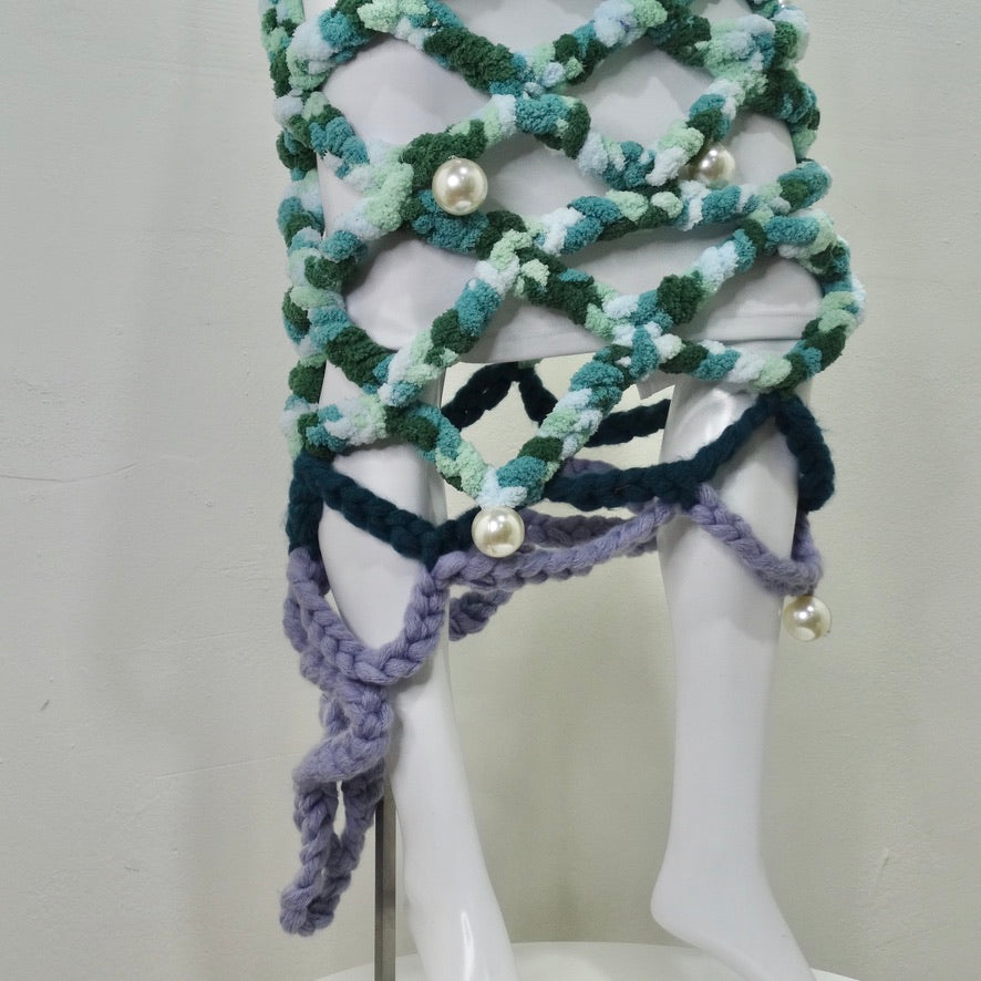 Elliana Capri Chunky Knit Pearl Dress