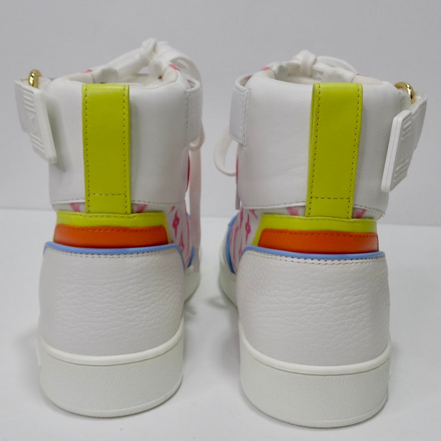 L.V Boombox Sneaker Boot Patent Monogram Material Black/White For Women LV  in 2023