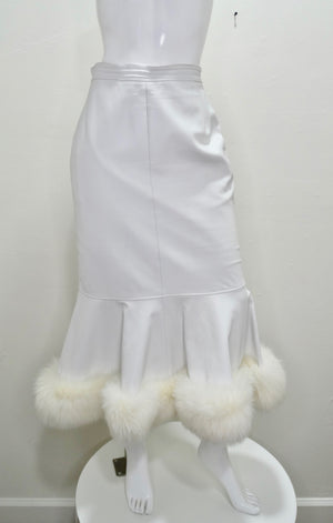 Jean-Claude Jitrois Couture Fur Trim Skirt
