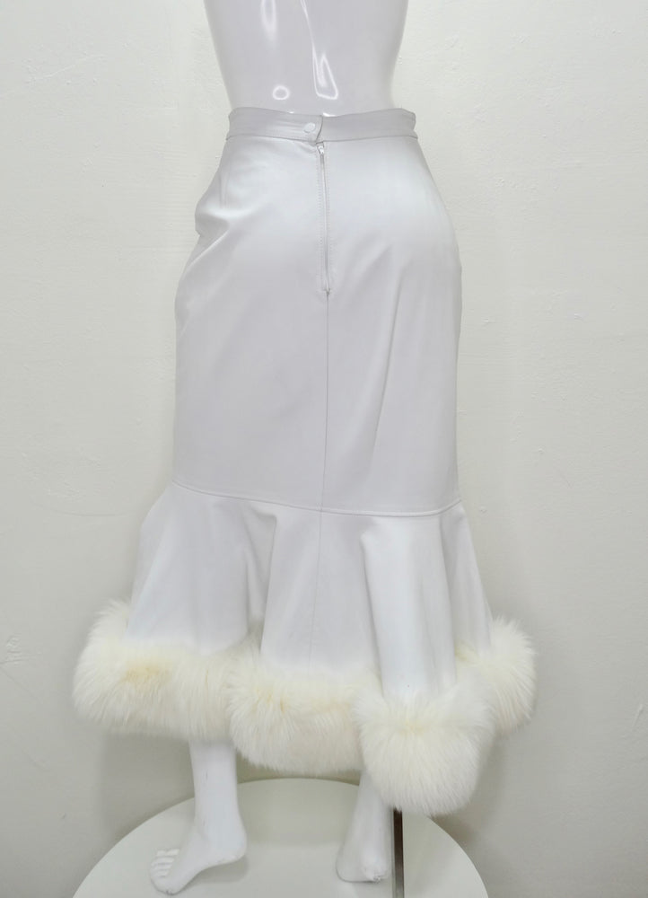 Jean-Claude Jitrois Couture Fur Trim Skirt