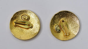 Escada Vintage Gold Clip-on Earrings