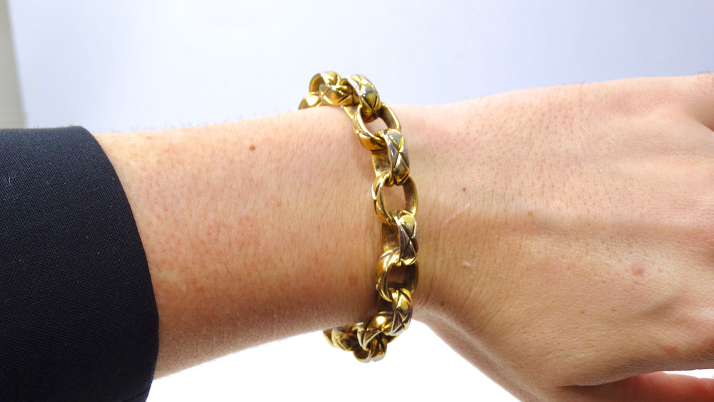 Chanel Gold Chain-Link Cuff Bracelet