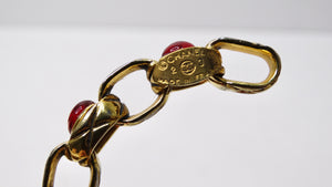 Chanel 1984 Gold Stone Cuff Bracelet