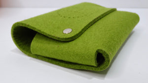 Hermès Green Perforated Felt Evelyn Flap Pouch