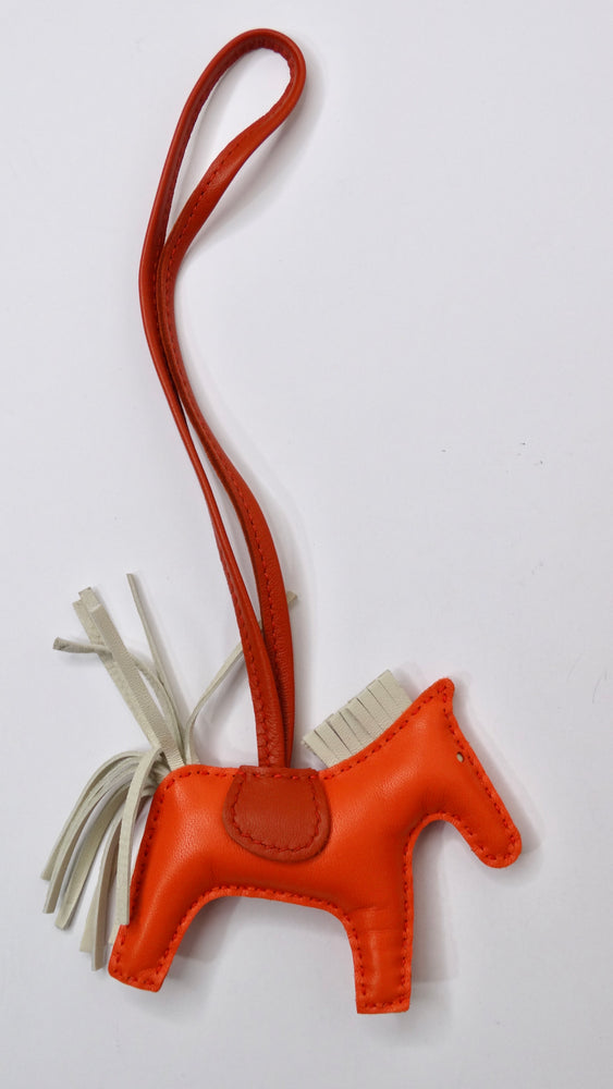 Hermès Orange Pourpre Grigri Horse Rodeo Bag Charm PM