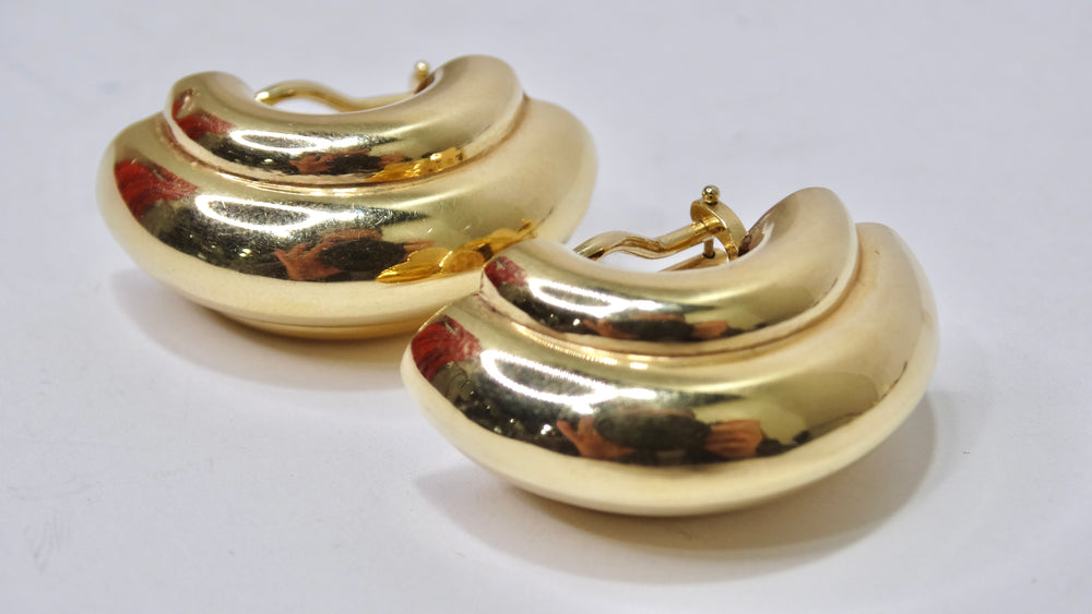 Van Cleef & Arpels 14k Gold Chunky Hoop Earrings