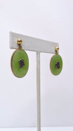 Jade Oval Dangling Earrings