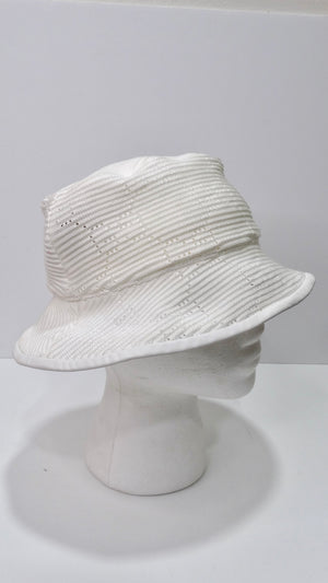 Gucci White GG Knitted Bucket Hat