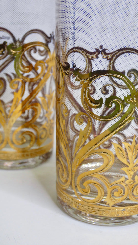 Culver Mid-Century Gold Glasses- Set of 2