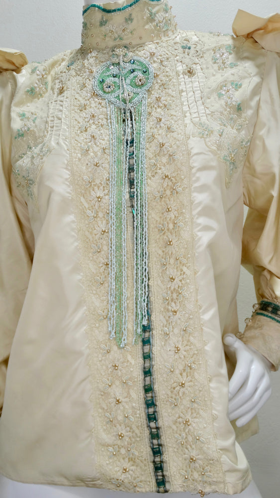 Eavis & Brown Embellished Victorian Silk Blouse