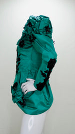 Eavis & Brown Embellished Green Victorian Blouse