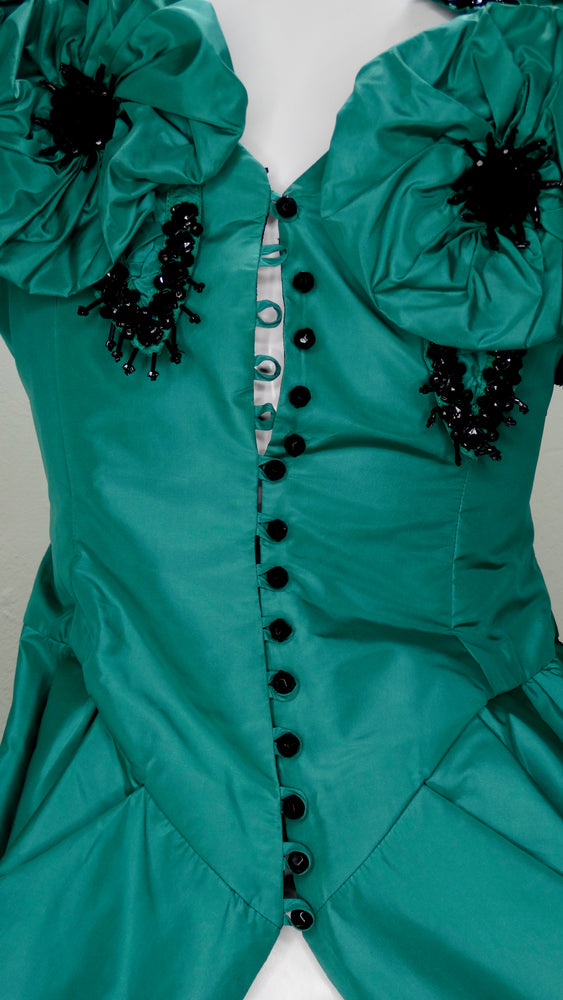 Eavis & Brown Embellished Green Victorian Blouse