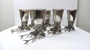 Gucci Silver Stag Stirrup Set of 8 Cups and Ice Bucket