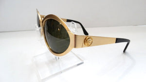 1990s Versace Matte Gold Metal Sunglasses